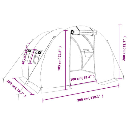 Gewächshaus mit Stahlrahmen Weiß 6 m² 3x2x2 m