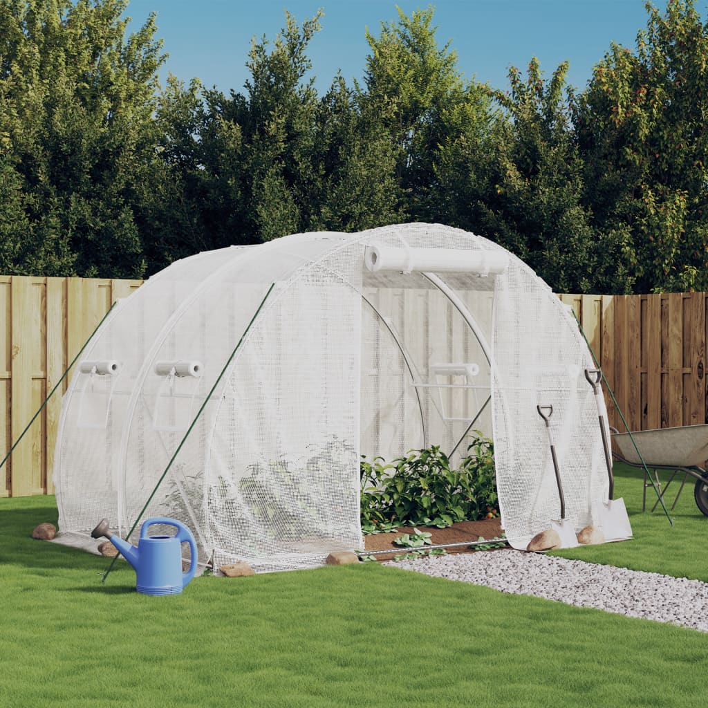 Serre avec structure en acier blanc 6 m² 3x2x2 m