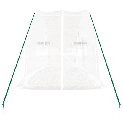 Gewächshaus mit Stahlrahmen Weiß 12 m² 6x2x2,85 m