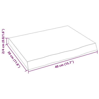Wandregal 40x30x(2-4) cm Massivholz Eiche Unbehandelt