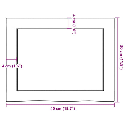 Wandregal 40x30x(2-4) cm Massivholz Eiche Unbehandelt