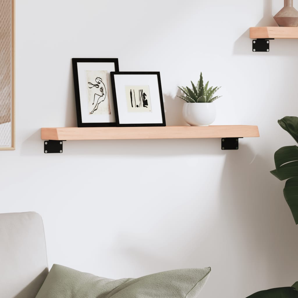 Wall shelf 60x10x4 cm solid oak untreated