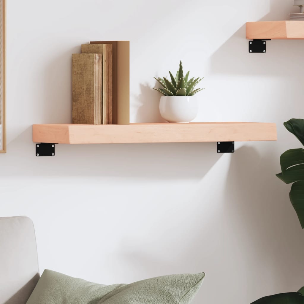 Wall shelf 60x20x6 cm solid oak untreated