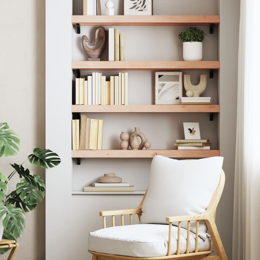 Wall shelf 80x20x6 cm solid oak untreated