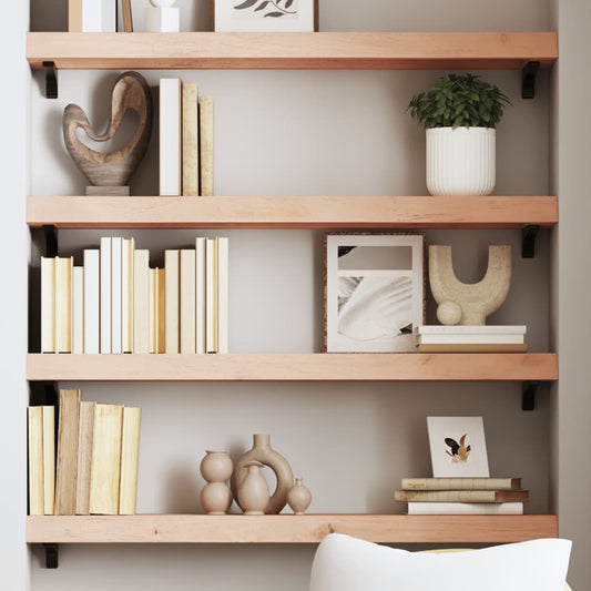 Wall shelf 80x20x6 cm solid oak untreated