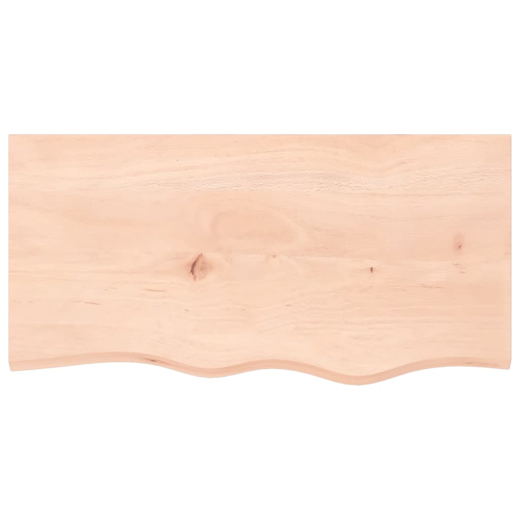 Wandregal 80x40x2 cm Massivholz Eiche Unbehandelt