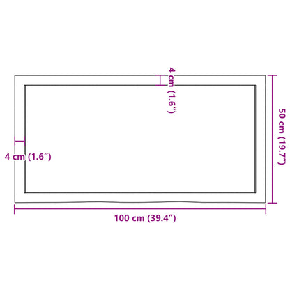 Wandregal 100x50x(2-6) cm Massivholz Eiche Unbehandelt