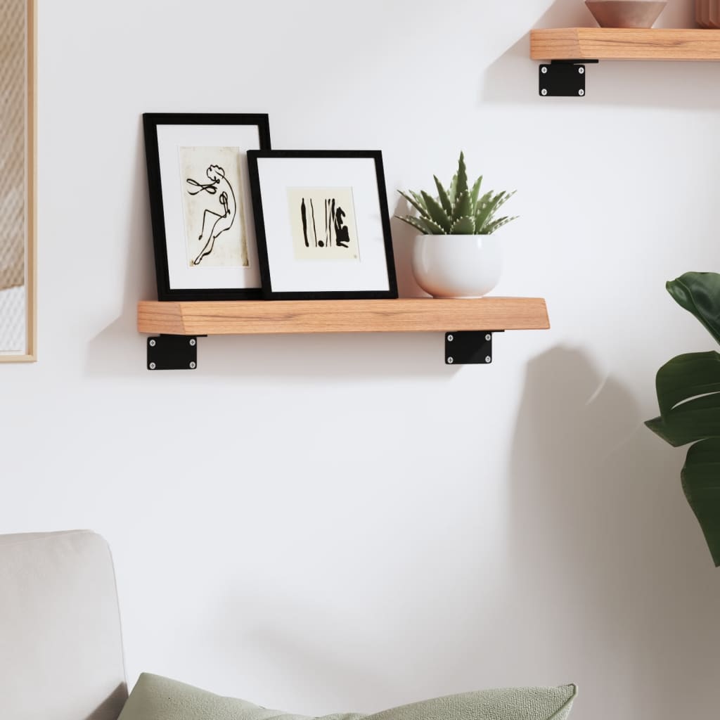 Wall Shelf Light Brown 40x10x4 cm Solid Oak Treated