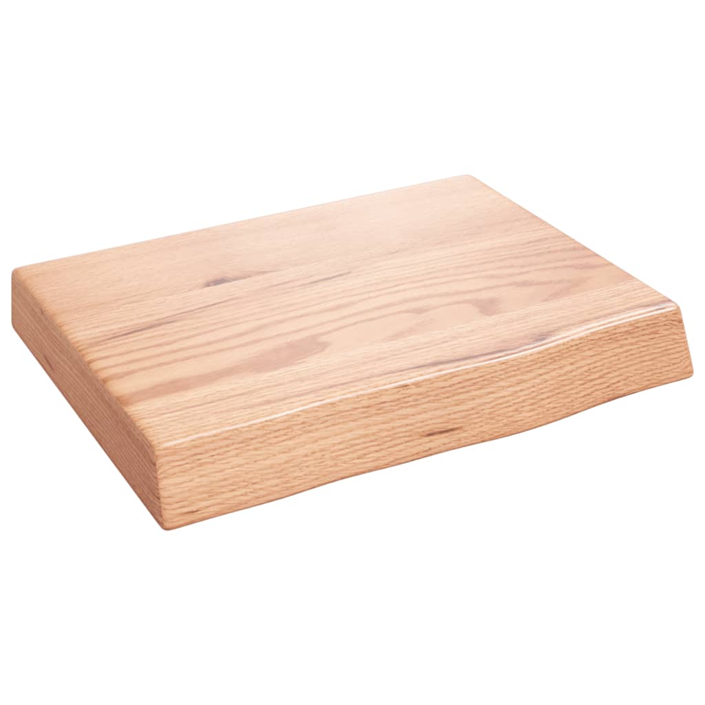 Wall Shelf Light Brown 40x30x(2-6) cm Solid Oak Treated