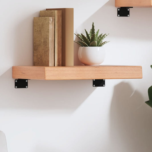 Wall Shelf Light Brown 40x30x(2-6) cm Solid Oak Treated
