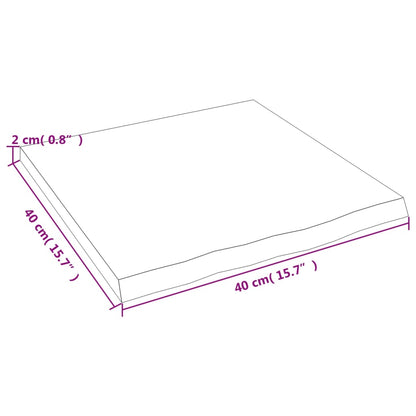 Wandregal Hellbraun 40x40x2 cm Massivholz Eiche Behandelt