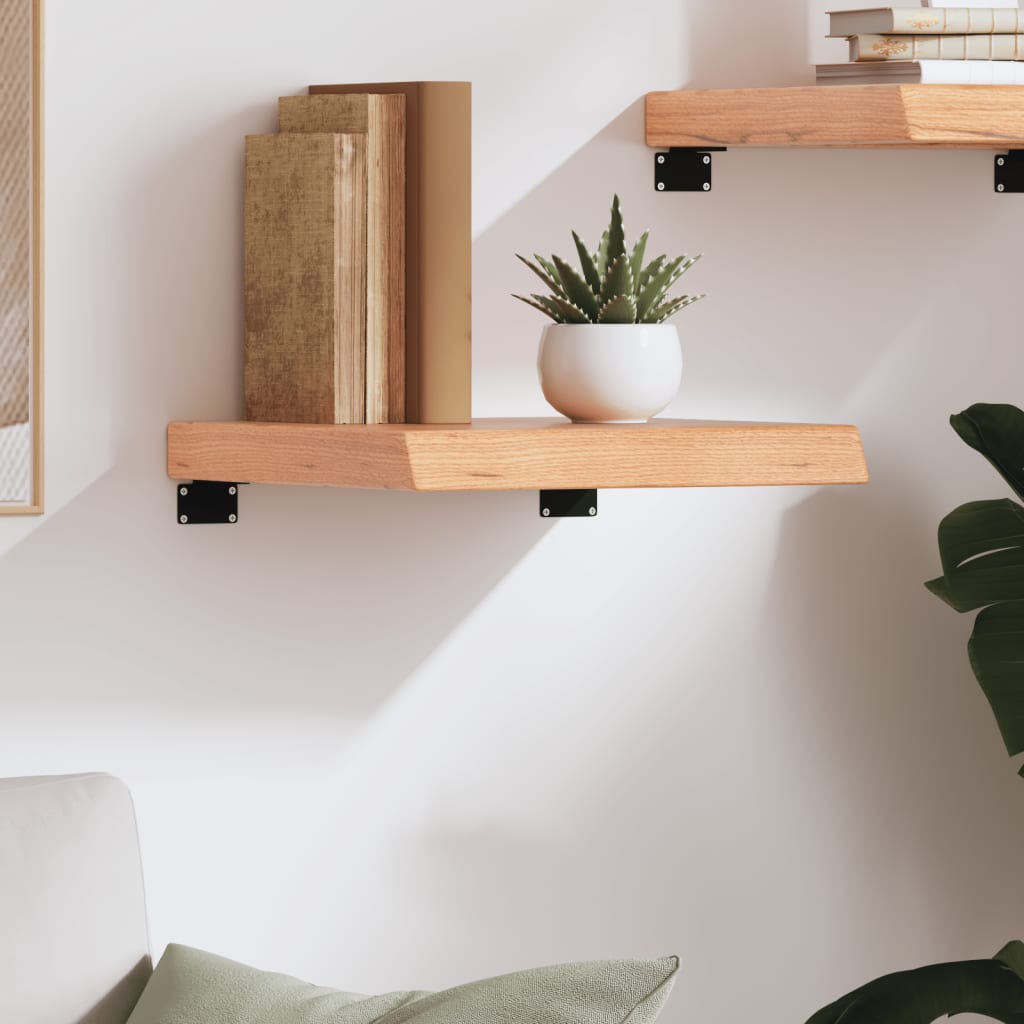 Wall Shelf Light Brown 40x40x(2-6) cm Solid Oak Treated