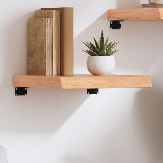 Wall Shelf Light Brown 40x40x(2-6) cm Solid Oak Treated