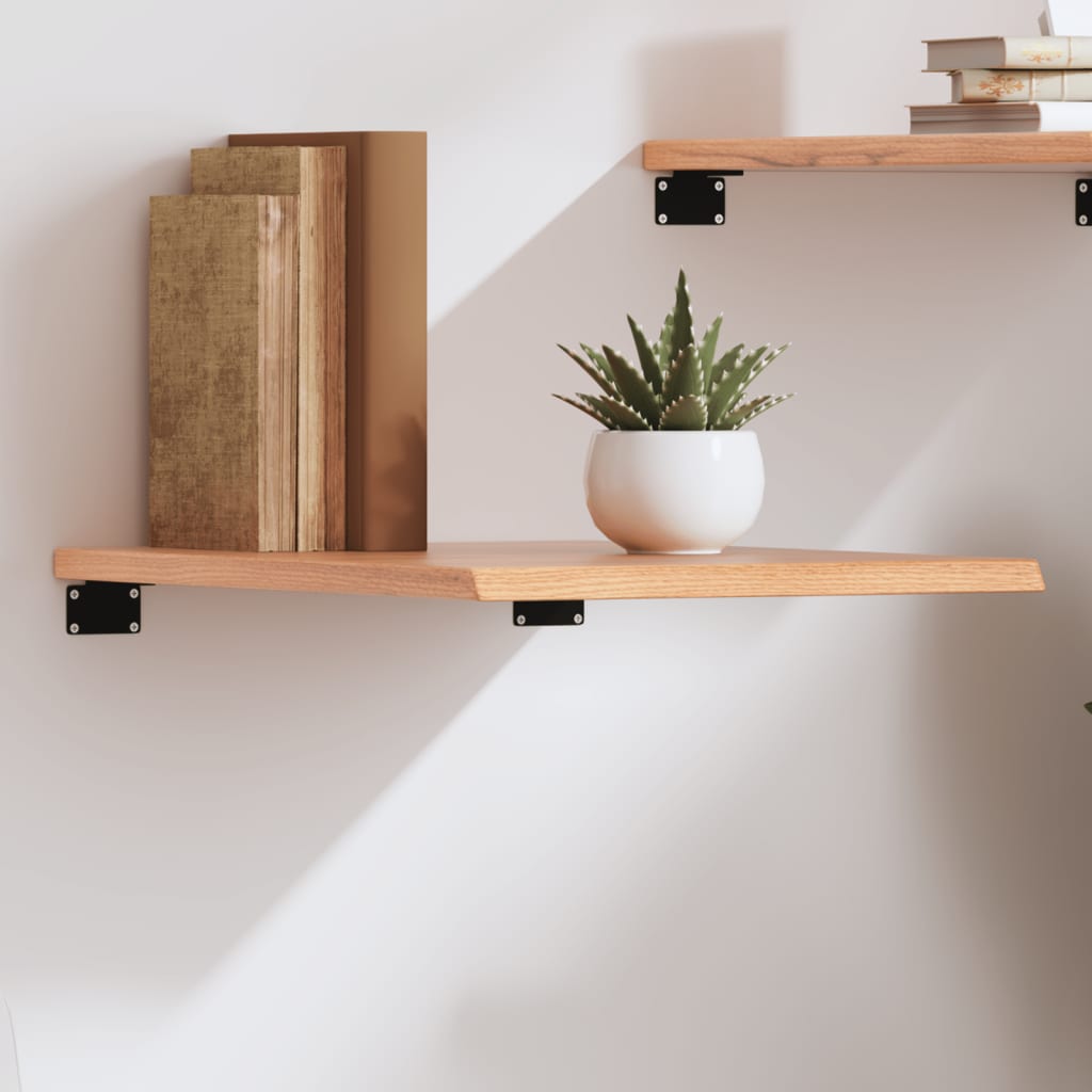 Wall Shelf Light Brown 40x50x2 cm Solid Oak Treated