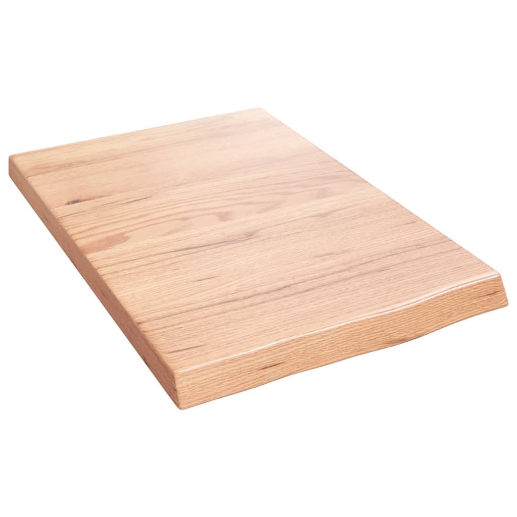 Wall Shelf Light Brown 40x60x(2-4) cm Solid Oak Treated