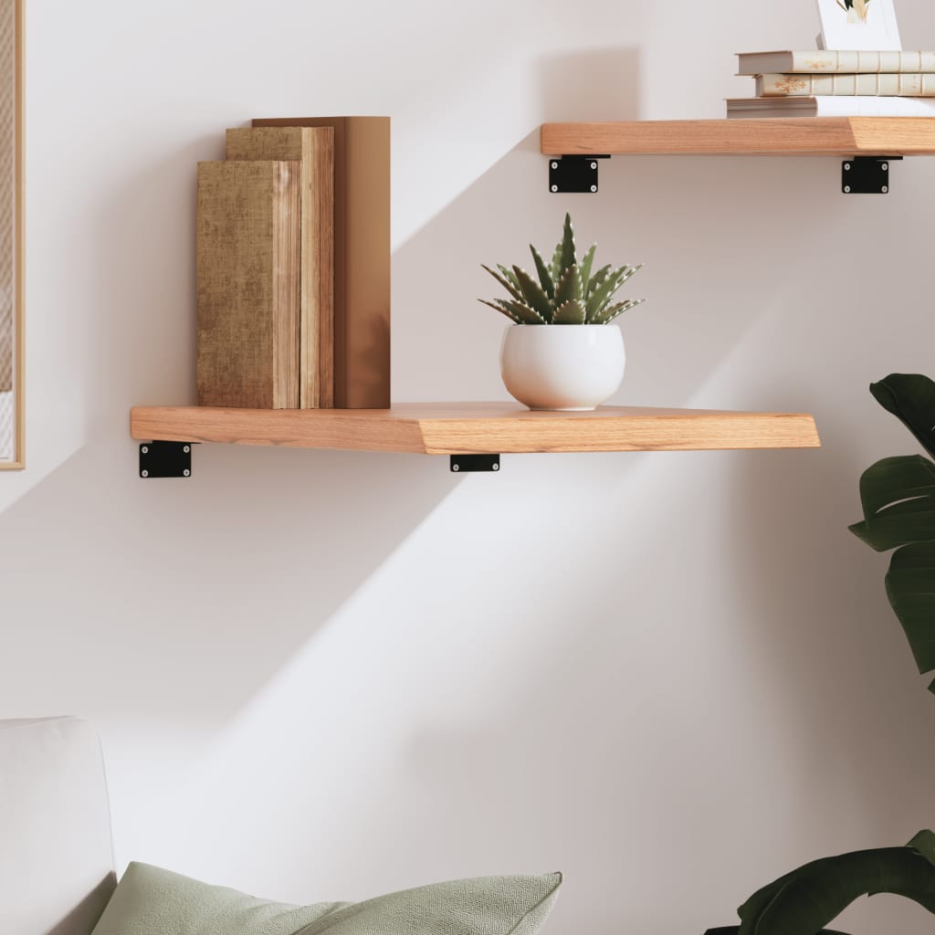 Wall Shelf Light Brown 40x60x(2-4) cm Solid Oak Treated