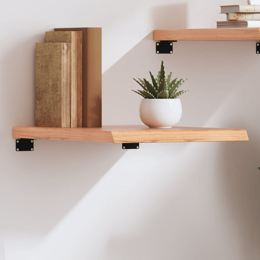 Wall Shelf Light Brown 40x60x(2-4) cm Solid Oak Treated