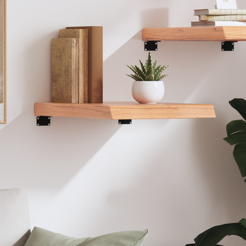 Wall Shelf Light Brown 40x60x(2-6) cm Solid Oak Treated