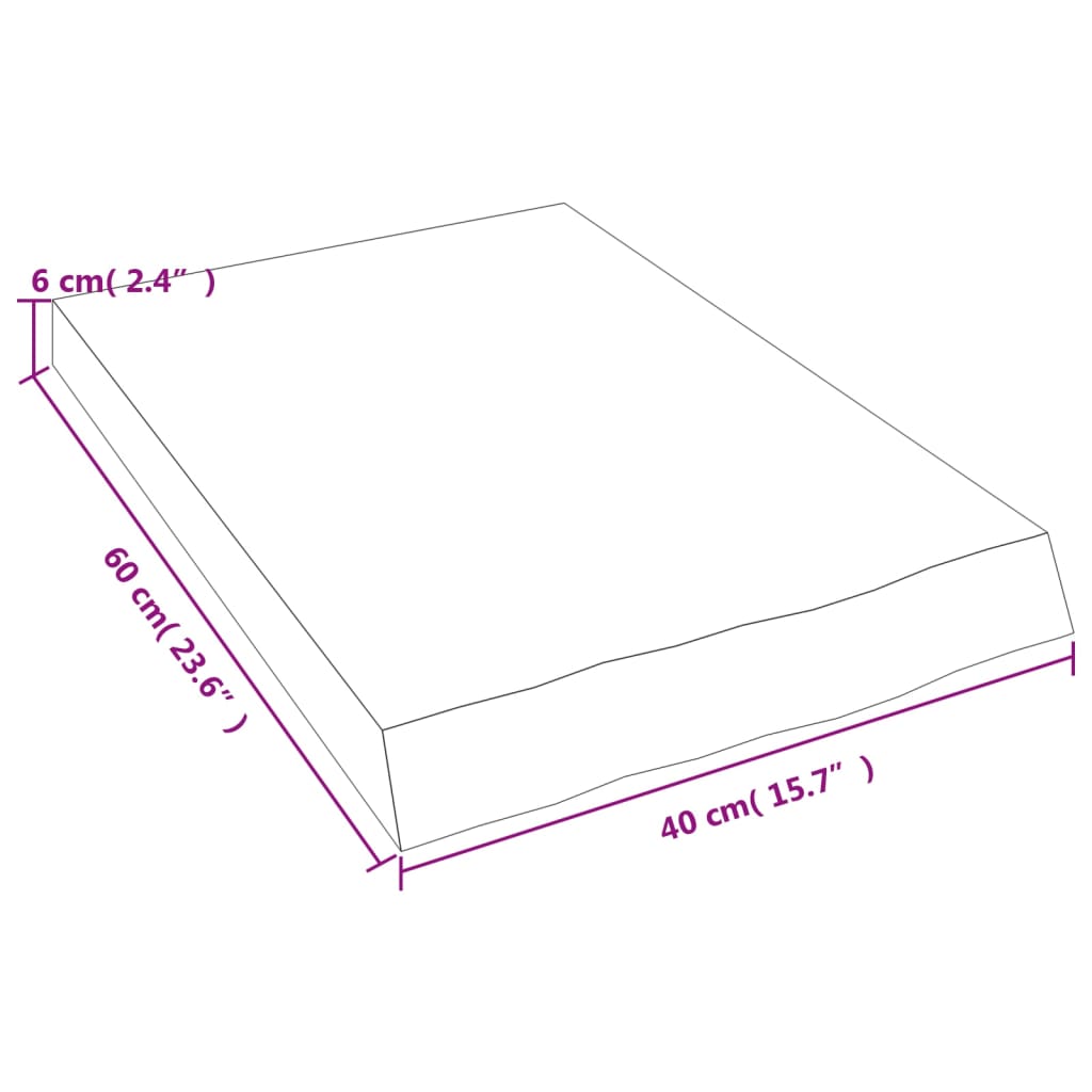 Wall Shelf Light Brown 40x60x(2-6) cm Solid Oak Treated