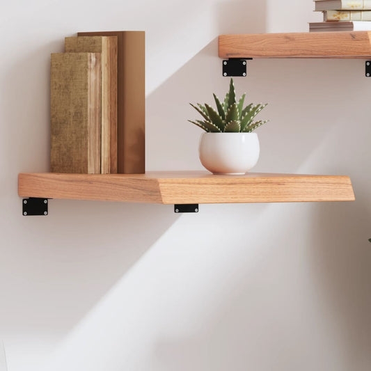 Wall Shelf Light Brown 40x60x(2-6) cm Solid Oak Treated