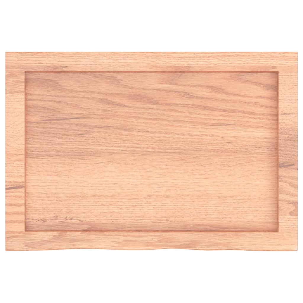 Wandregal Hellbraun 60x40x(2-4) cm Massivholz Eiche Behandelt