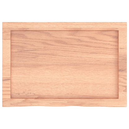 Wandregal Hellbraun 60x40x(2-4) cm Massivholz Eiche Behandelt