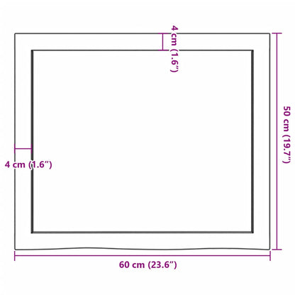 Wandregal Hellbraun 60x50x(2-6) cm Massivholz Eiche Behandelt