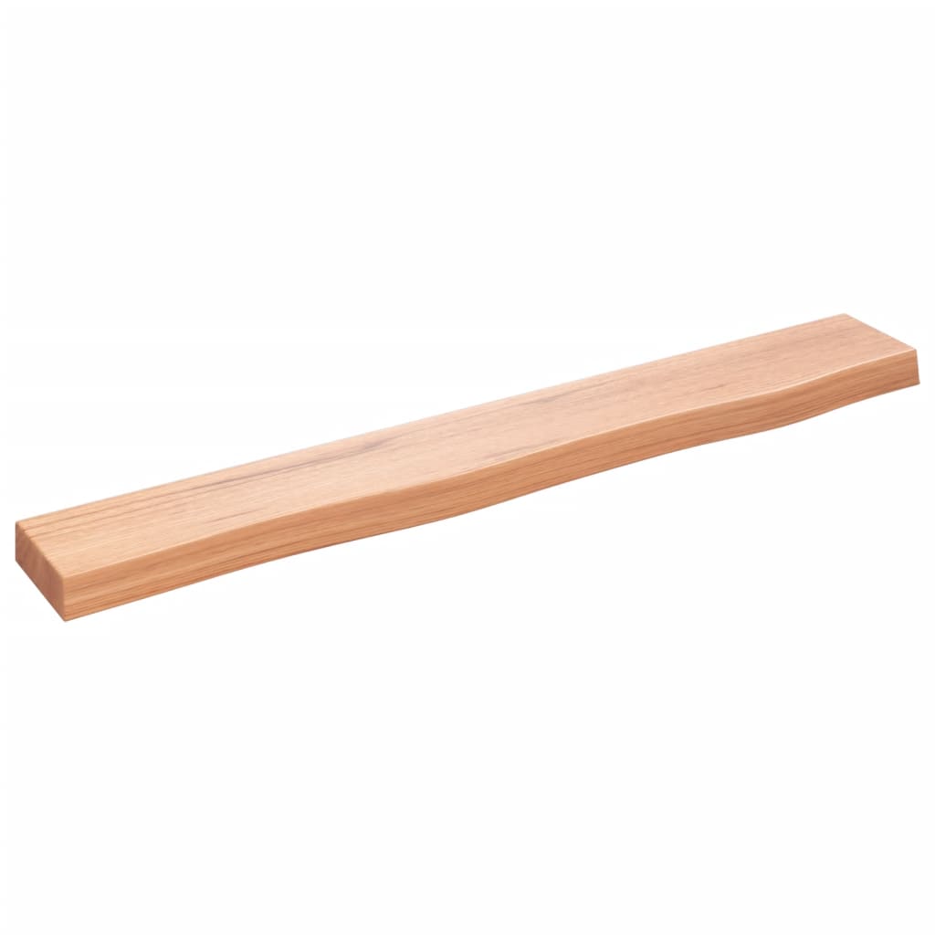 Wall Shelf Light Brown 80x10x4 cm Solid Oak Treated