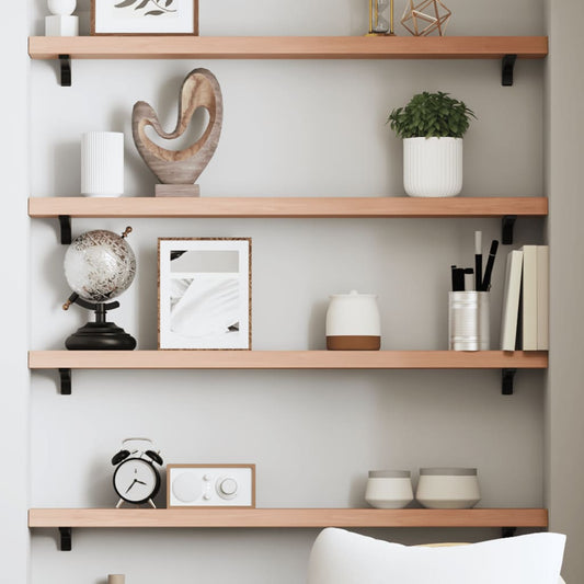 Wall Shelf Light Brown 80x10x4 cm Solid Oak Treated