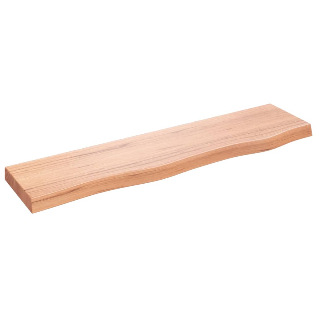 Wall Shelf Light Brown 80x20x4 cm Solid Oak Treated