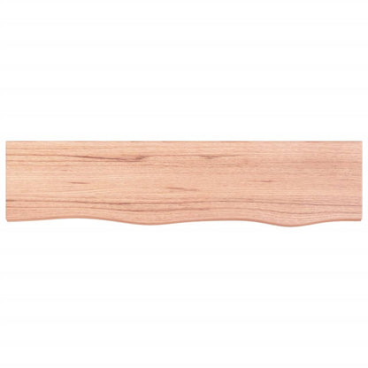 Wandregal Hellbraun 80x20x4 cm Massivholz Eiche Behandelt