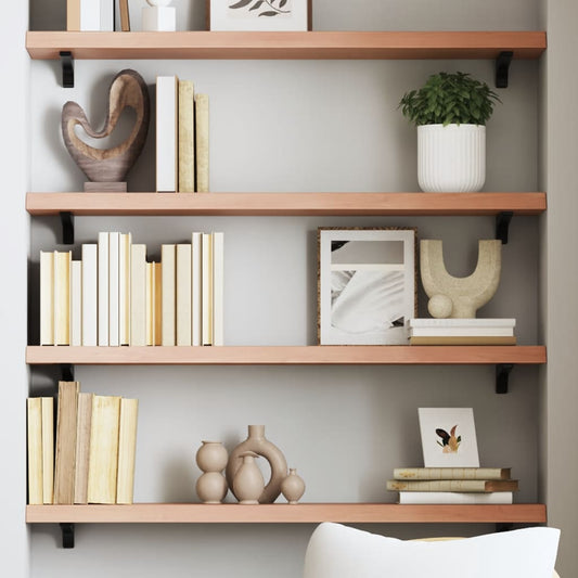 Wall Shelf Light Brown 80x20x4 cm Solid Oak Treated