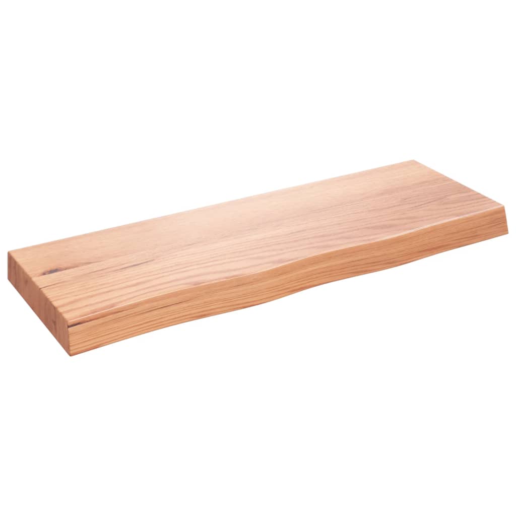 Wall Shelf Light Brown 80x30x(2-6) cm Solid Oak Treated