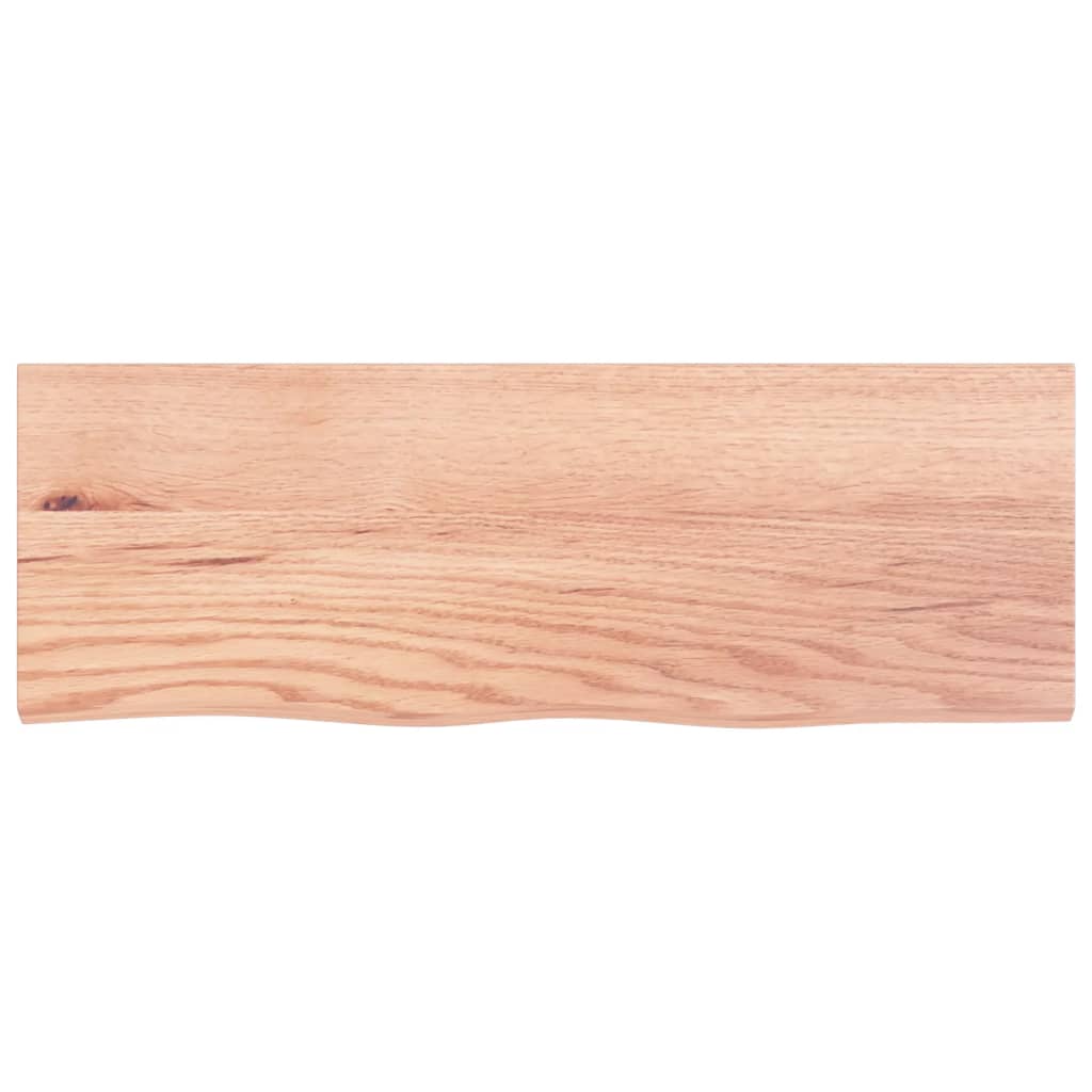 Wall Shelf Light Brown 80x30x(2-6) cm Solid Oak Treated