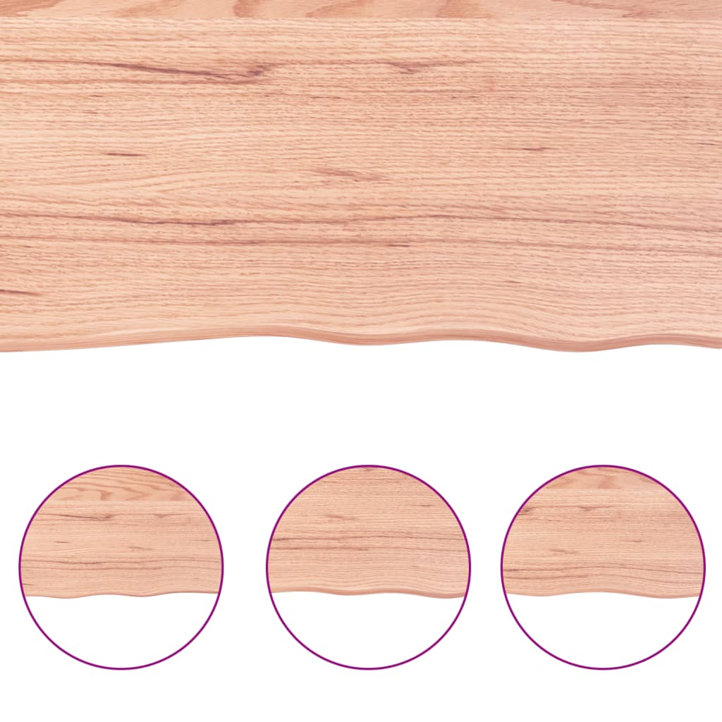 Wall Shelf Light Brown 80x30x(2-6) cm Solid Oak Treated
