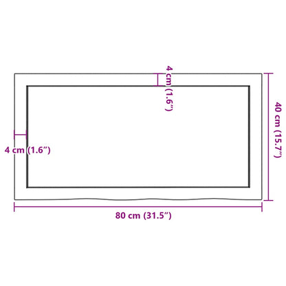 Wandregal Hellbraun 80x40x(2-6) cm Massivholz Eiche Behandelt