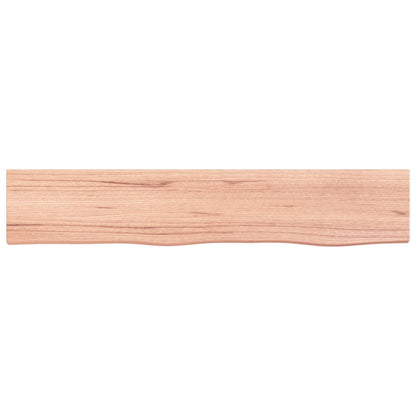 Wandregal Hellbraun 100x20x2 cm Massivholz Eiche Behandelt