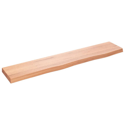 Wandregal Hellbraun 100x20x4 cm Massivholz Eiche Behandelt