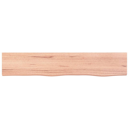 Wandregal Hellbraun 100x20x4 cm Massivholz Eiche Behandelt