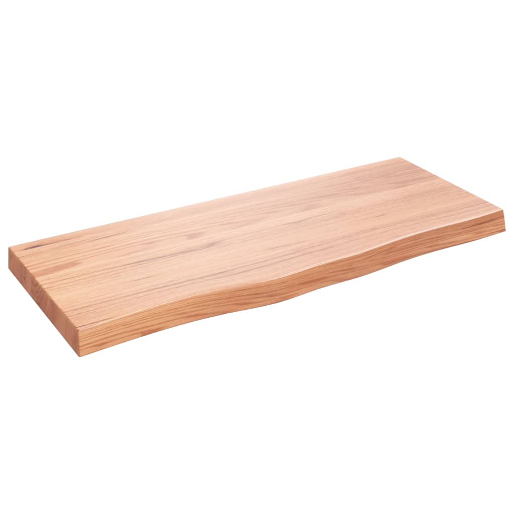 Wall Shelf Light Brown 100x40x(2-6) cm Solid Oak Treated