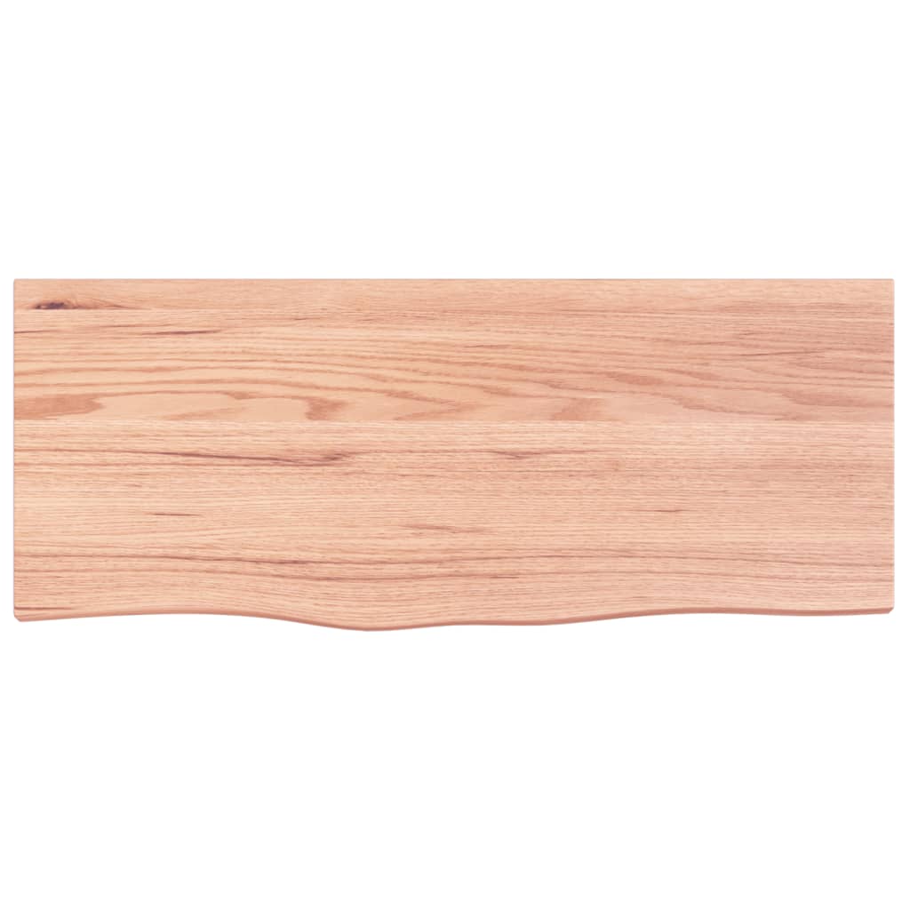 Wall Shelf Light Brown 100x40x(2-6) cm Solid Oak Treated