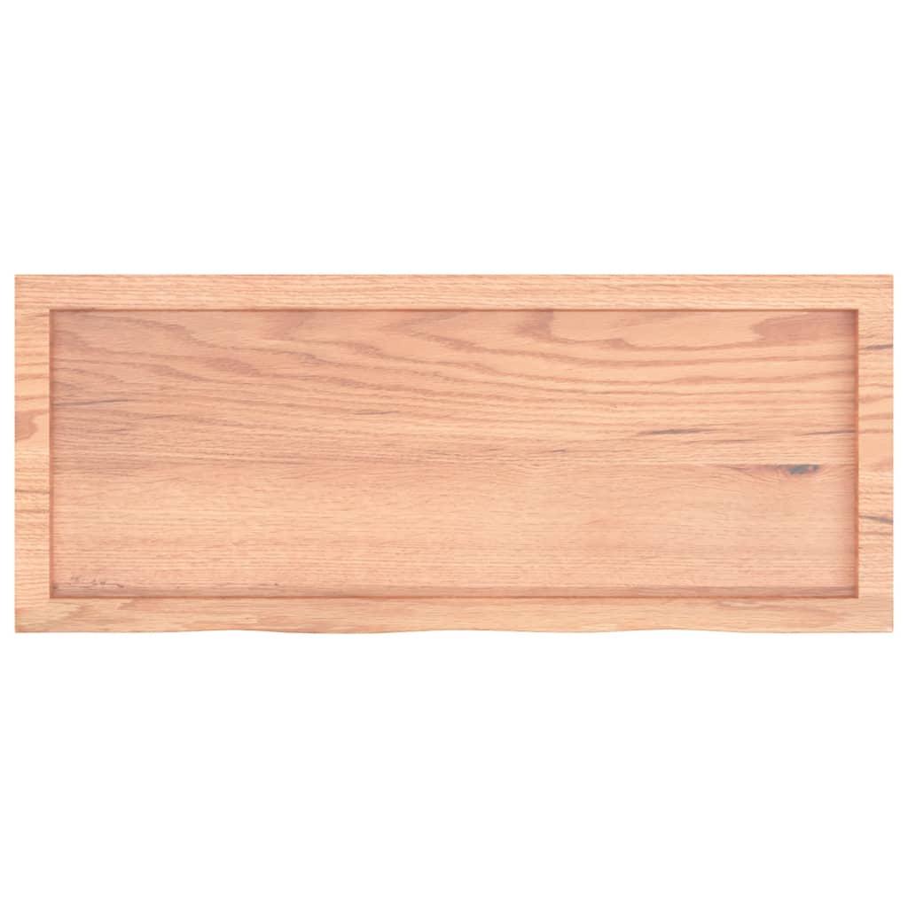 Wall Shelf Light Brown 100x40x(2-6) cm Solid Oak Treated