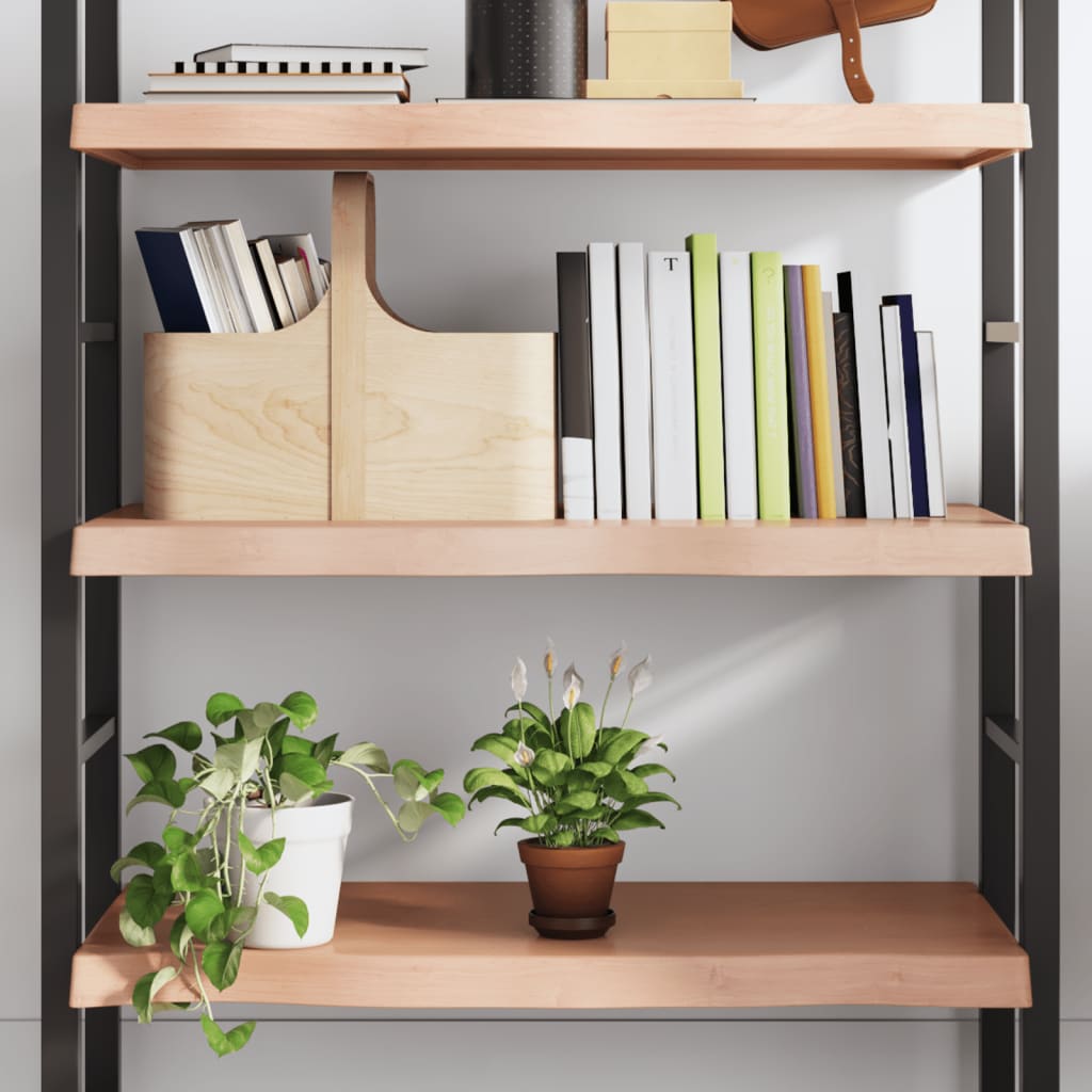 Wall Shelf Light Brown 100x40x(2-6) cm Solid Oak Treated
