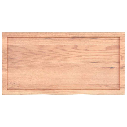 Wandregal Hellbraun 100x50x(2-4) cm Massivholz Eiche Behandelt