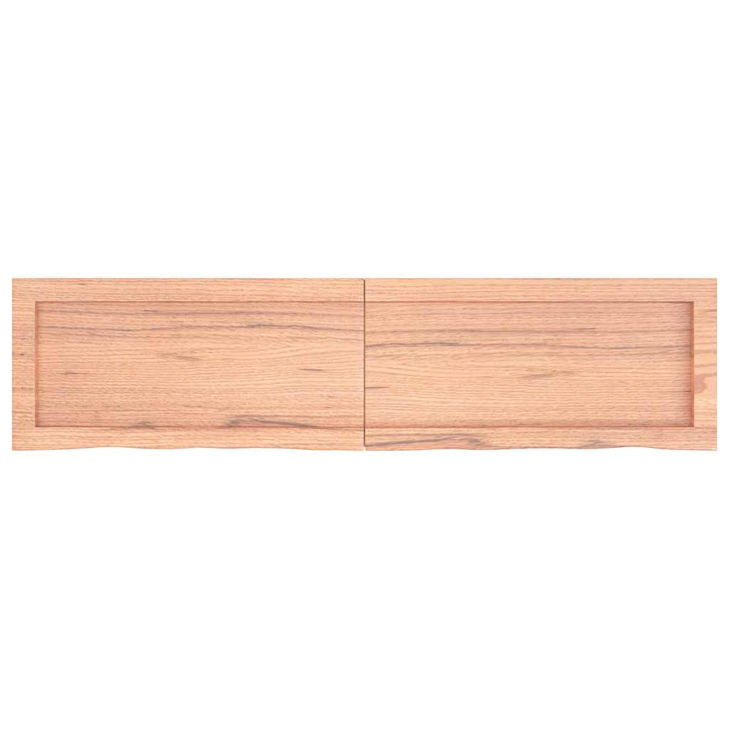 Wandregal Hellbraun 120x30x(2-4) cm Massivholz Eiche Behandelt