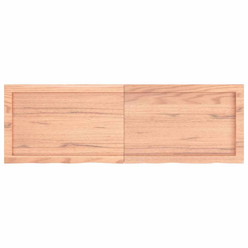 Wall Shelf Light Brown 120x40x(2-4) cm Solid Oak Treated