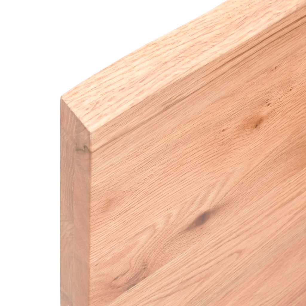 Wall Shelf Light Brown 120x40x(2-4) cm Solid Oak Treated