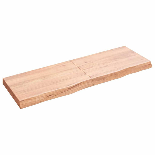 Etagère murale marron clair 120x40x(2-6) cm chêne massif bois traité