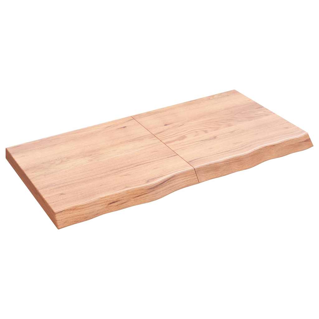 Etagère murale marron clair 120x60x(2-6) cm chêne massif bois traité