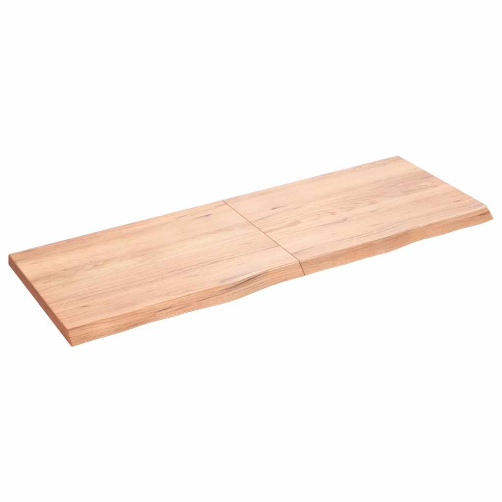 Etagère murale marron clair 140x50x(2-4) cm chêne massif bois traité